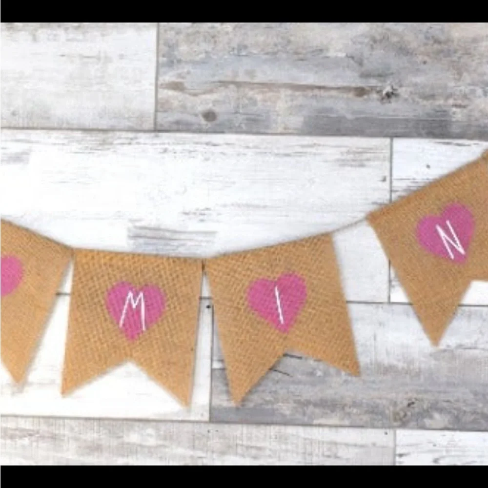 Valentine’s Day/ burlap heart banner / home decor
